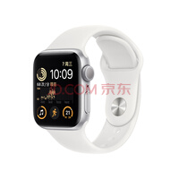 Apple Watch SE 2022款智能手表GPS款40毫米银色铝金属表壳白色运动型表带 MNJV3CH/A
