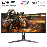 AOC 34英寸 带鱼屏 WQHD 广色域 144Hz HDR技术 G2钢炮 出厂校色 旋转升降21:9电竞显示器 CU34G2X