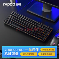 雷柏（Rapoo） V500PRO-100 背光有线机械键盘 家用办公电竞游戏 紧凑布局全键无冲 双色注塑键帽 黑色 茶轴