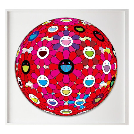 花球版画 现代潮玩客厅装家居装饰客厅挂画 手工装裱 71*71cm burning