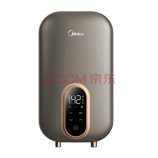 美的（Midea）即热式热水器 宽压变频家用商用冲凉淋浴 速热快热非厨宝非燃气非水龙头 DSF70U DSF85U 即热式电热水器 卡其棕