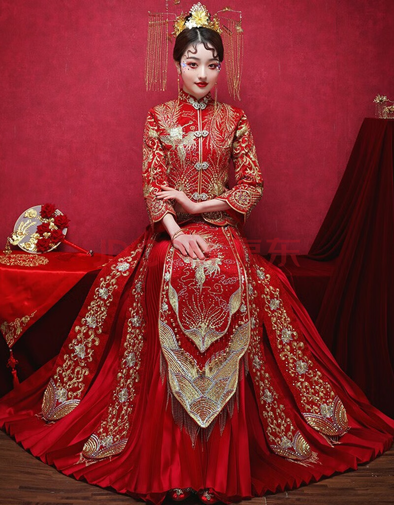 秀禾服2020新款中式新娘服婚纱结婚礼服敬酒服古装汉服旗袍 11401新款