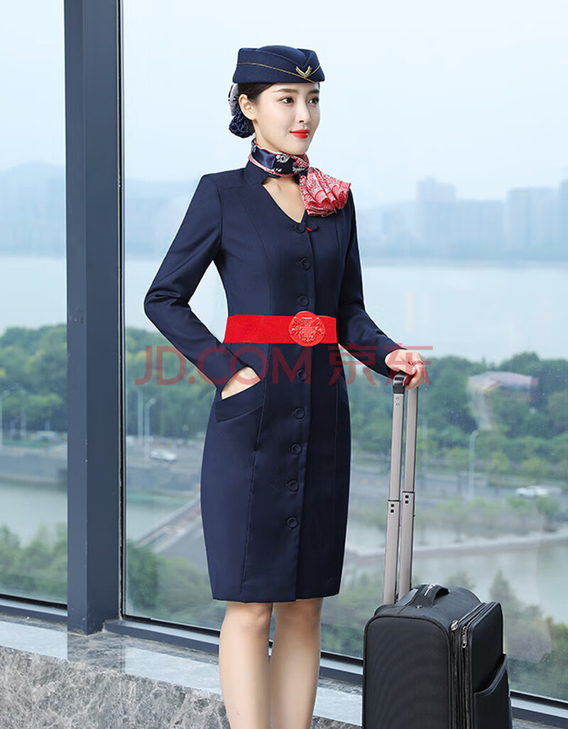 东航空姐制服女春秋季职业装套装酒店前台售楼部美容师工作服女气质