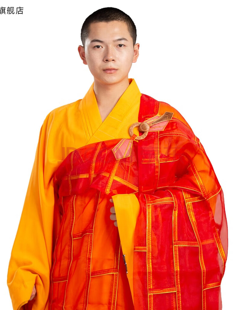 暧献 和尚衣服三宝祖衣袈裟佛教法会台纱夏季玻璃薄僧服 红色 38b