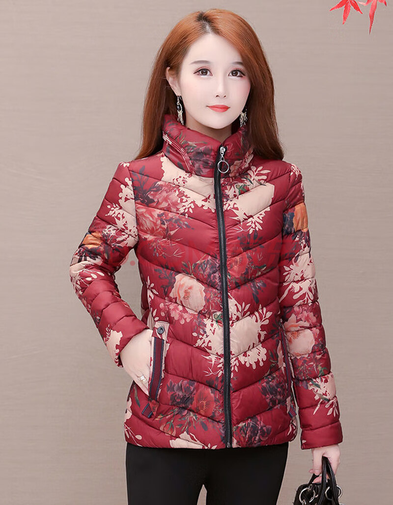 欧偲麦 棉服女短款小棉袄女2020年冬装新款小个子棉衣妈妈时尚大码