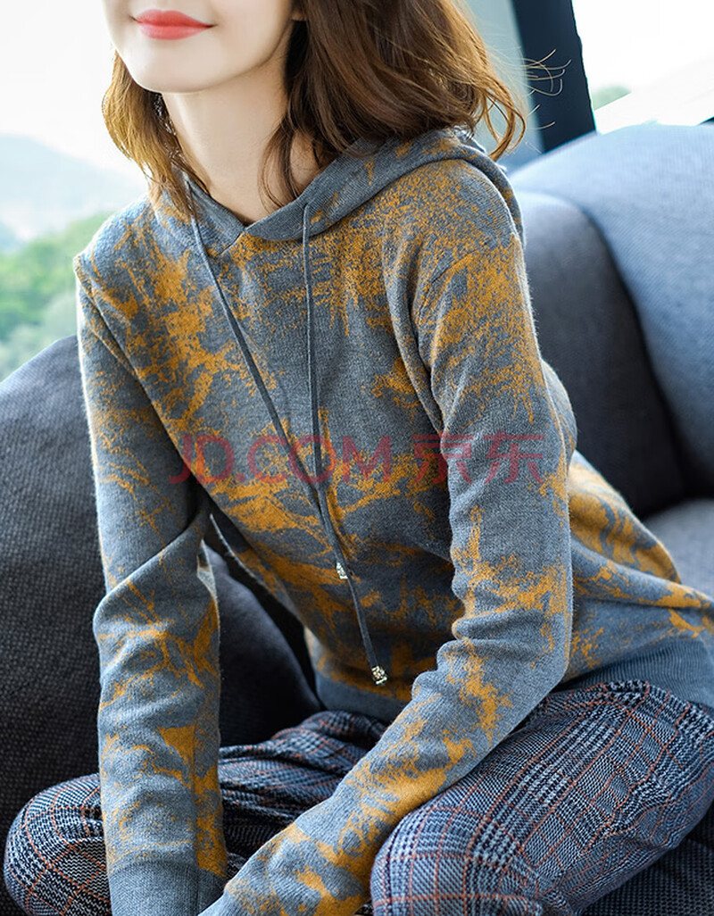 倾依色卫衣女春秋薄款2021新款潮ins韩版宽松带帽上衣时尚连帽套头