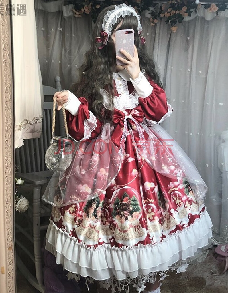 lolita女装学生洋装lo裙连衣裙长袖新款op秋冬女装长款现货大裙摆萝莉