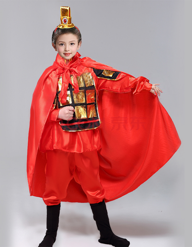 木兰古代士兵服装风古将军盔甲表演服2020 红色士兵铠甲衣服披风鞋套