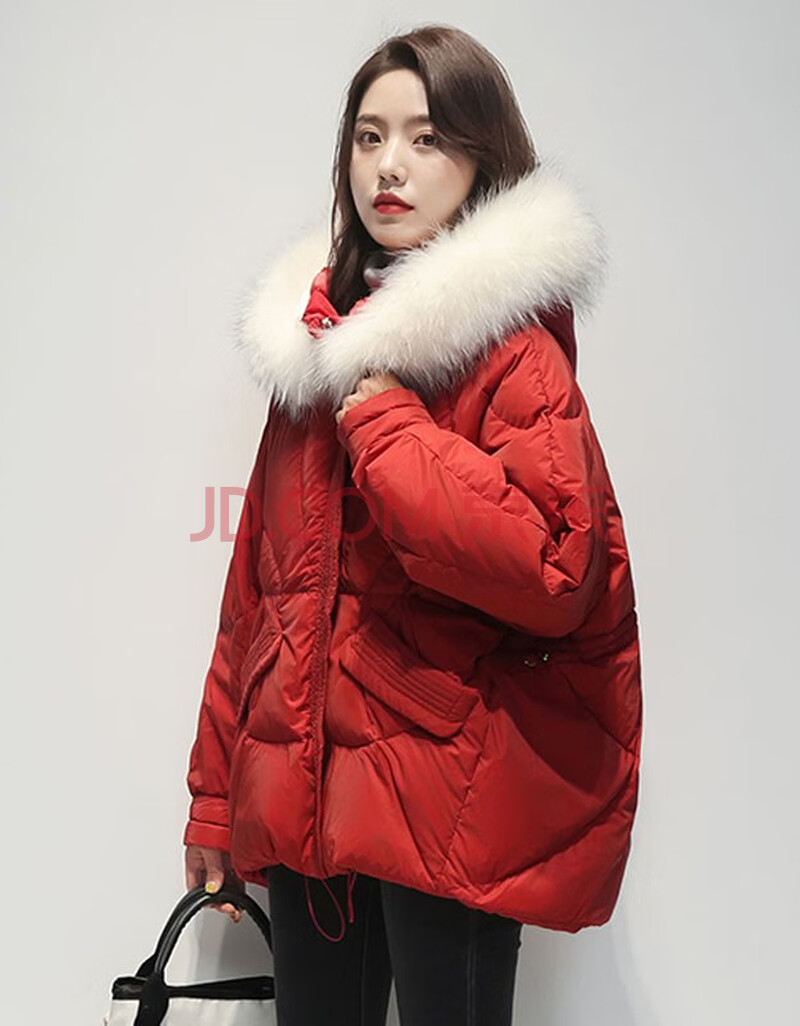 依语幽香羽绒服女短款冬季2020新款韩版时尚大毛领加厚鸭绒保暖休闲