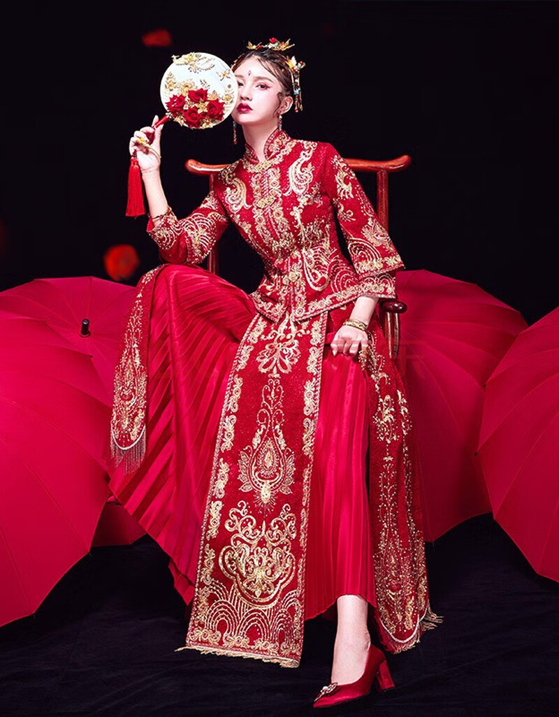 服新娘2021新款东方古典国风和服结婚嫁衣敬酒中式婚纱礼服禾服显瘦女