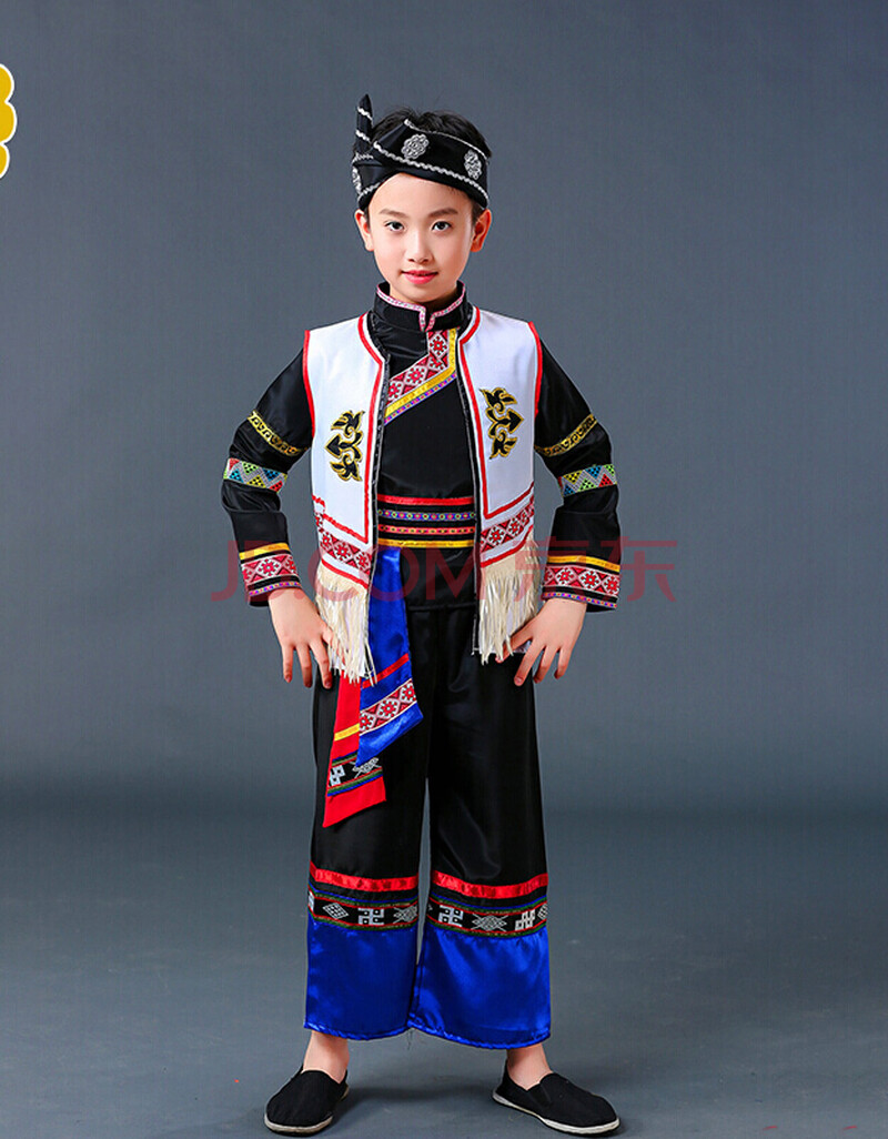 库特优56个少数民族服装儿童男服饰白族彝族男童羌族畜族藏族苗族演出