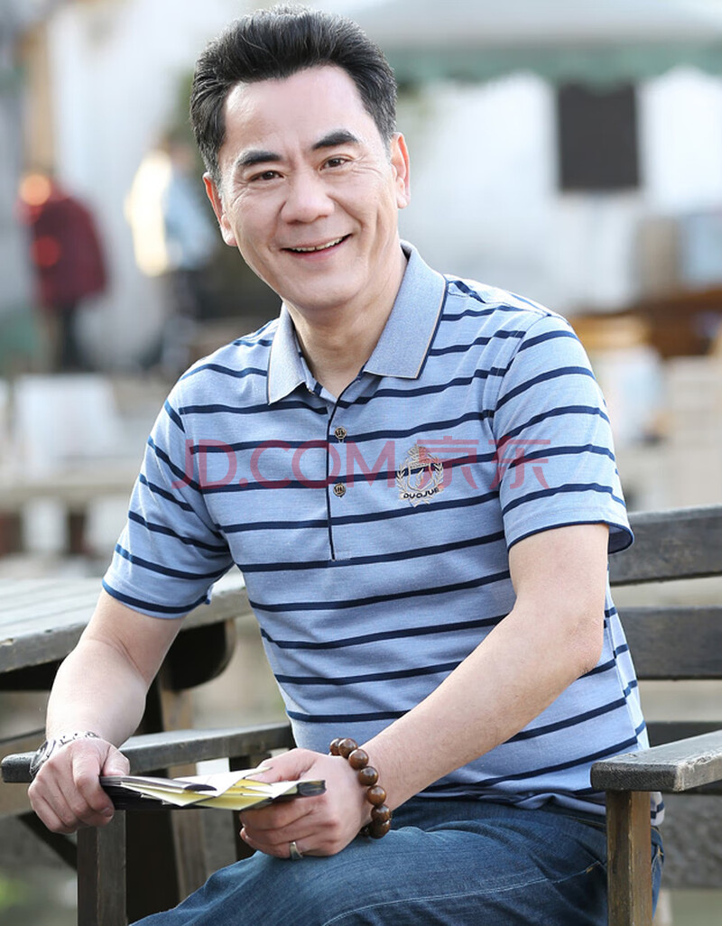 中老年男装上衣短袖t恤男夏有领口袋宽松大码爸爸装半袖2021 n1882