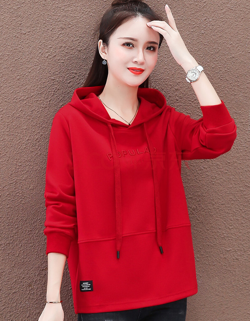 女装 卫衣 红蜻蜓(red dragonfly) 红蜻蜓卫衣女式春秋薄短款40岁50