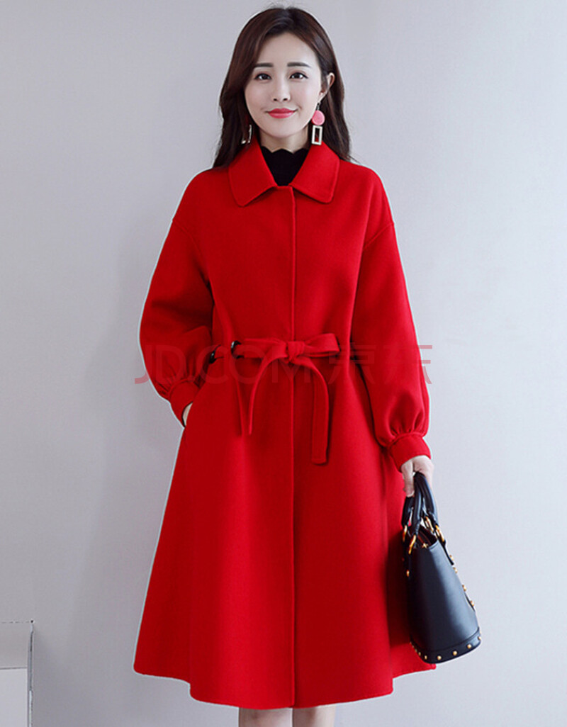 敬酒服新娘孕妇冬季结婚礼服毛呢外套中长款韩版宽松回门衣服女装