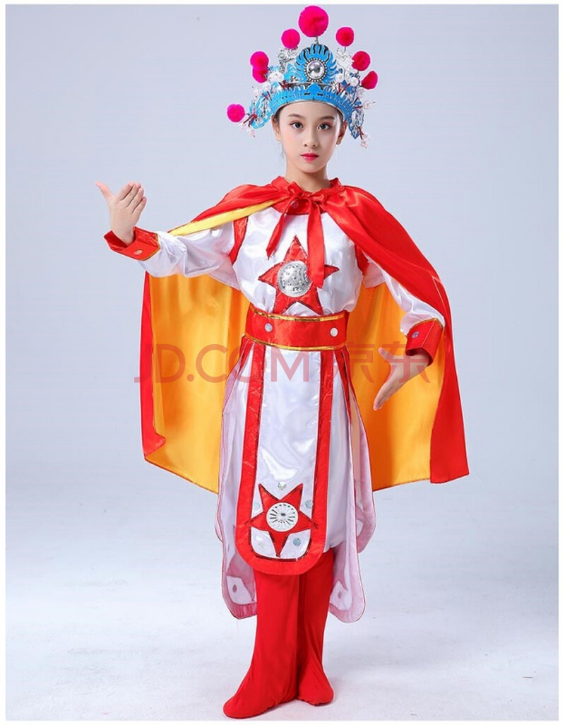 妩纪 六一风古装花木兰戏曲演出服穆桂英挂帅豫剧说唱脸谱戏服2021 单
