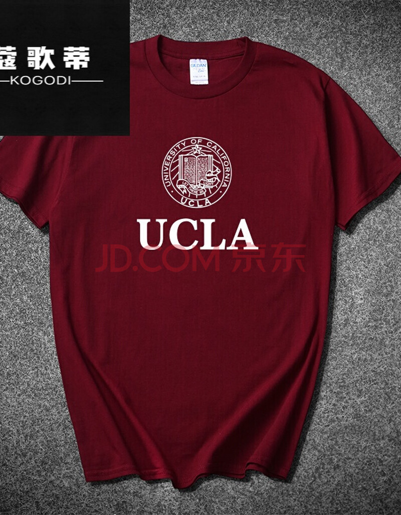 【可印制】加州大学洛杉矶分校圆领t恤ucla纪念品棉百搭英文印花学生