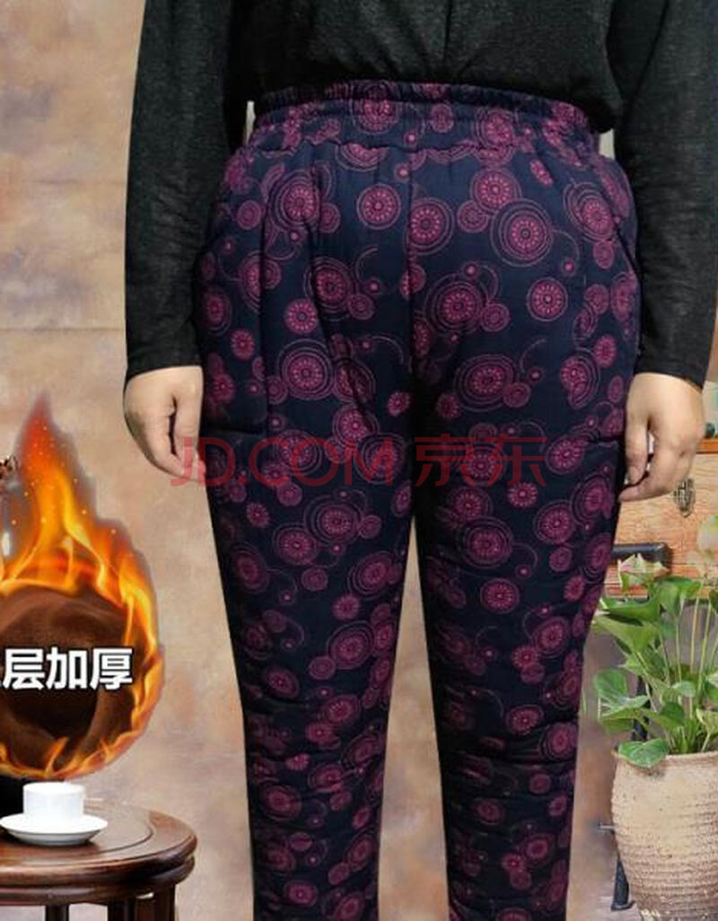 特体180斤胖妈妈老年人棉裤女外穿宽松加肥加大码妈妈冬装加绒加厚胖