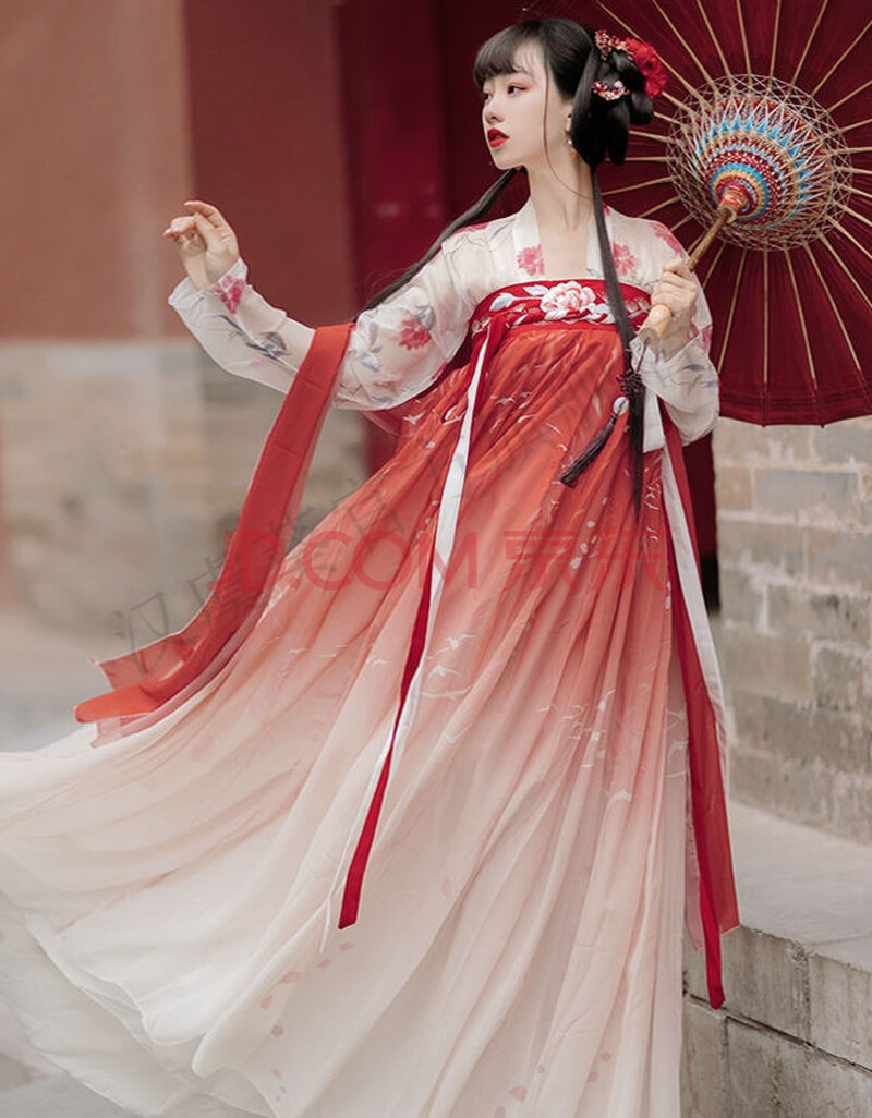 汉虞葵佐馨【春瓷】汉服女齐胸襦裙套装4米5裙摆原创春夏日常古装