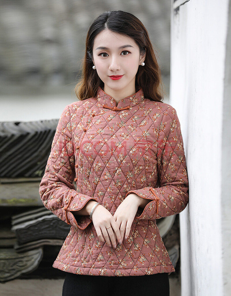 筠雅唐装冬装加厚旗袍式上衣中国风小棉袄修身保暖复古中式女装 j688