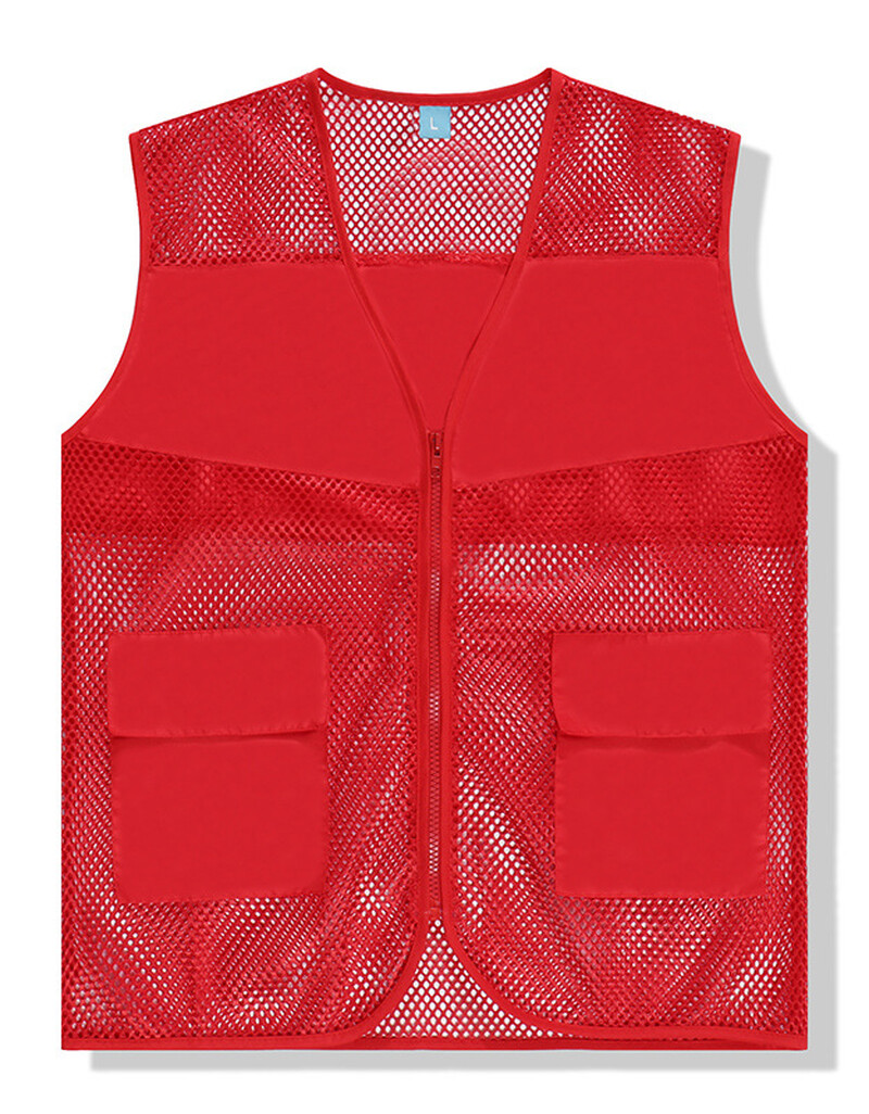 志愿者马甲定制 印logo义工作服装红马夹印字图超市背心广告马甲 红色