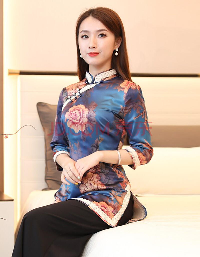 如意风唐装旗袍上衣女长袖秋民族风盘扣改良汉服复古中式上衣 9056