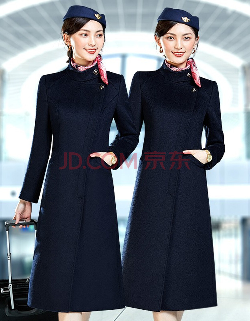 高端东航空姐制服毛呢大衣女工作服长款职业装呢子外套接待工装冬 932