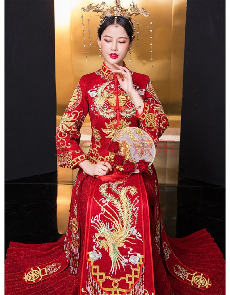 如美如纱2020新款中式嫁衣刺绣新娘秀和服敬酒服新娘结婚禾服出阁礼服