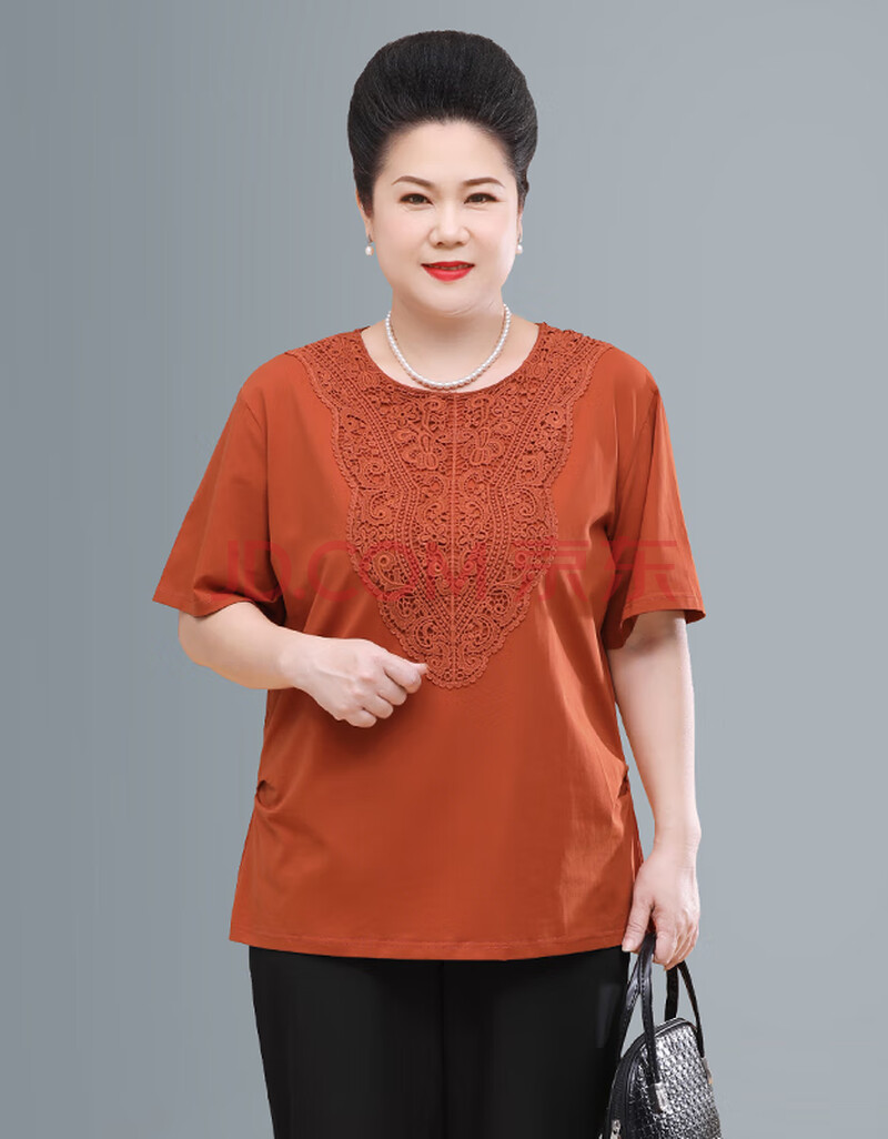 胖妈妈胖女人春季服装遮肚子特大码妈妈t恤200斤胖太太女装洋气上衣