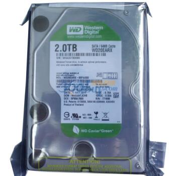 WD 西部数据 绿盘 WD20EARX 3.5寸 台式机硬盘（2TB/SATAIII）