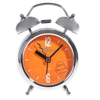 钟意轩不锈钢静音闹钟ad320 橘色