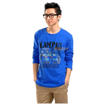 蓝色天空 男款印花套头t恤10321205 海底蓝价格(怎么样)_易购男装比价