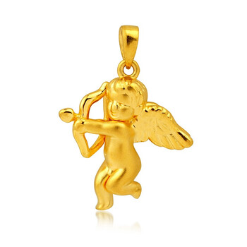 千叶珠宝 keer 天使丘比特 3d千足金吊坠