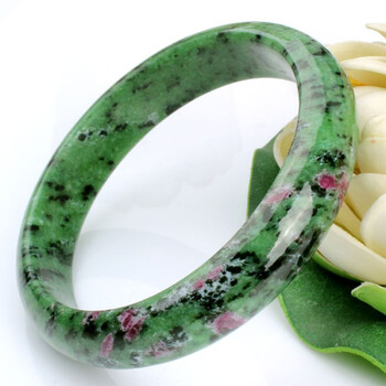 凝萃坊 精选天然红宝石黝帘石玉手镯(附权威珠宝鉴定证书)