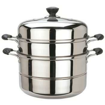 
                                        
                                        美厨（maxcook）二层蒸锅 不锈钢复底26cm MCZ-26（蒸煮两用 可用电磁炉）                