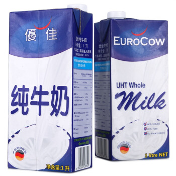 Eurocow 优佳 纯牛奶1L*12盒