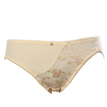 内裤 女 性感 姣莹内衣 jk203 网纱花朵刺绣低腰三角内裤 蛋黄 xl