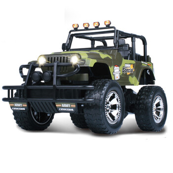 大型越野遥控汽车1:12遥控牧马人 军事吉普遥控越野车充电版 迷彩绿