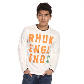 罗宾汉/rh 男款圆领印花t恤|264a502 米白-924 l