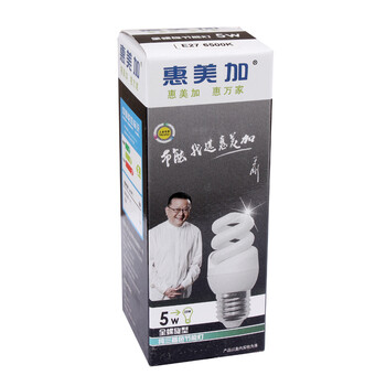 
                                        惠美加全螺旋5W节能灯荧光灯管E27螺旋灯口白光日光色纯三基色护眼螺旋型节能灯                