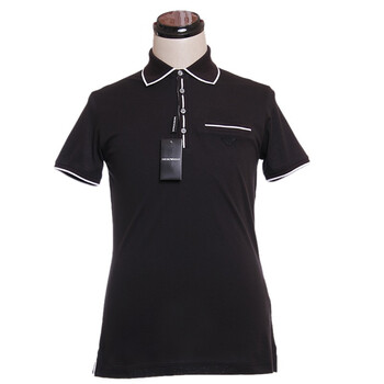 emporio armani 阿玛尼 男式黑色纯棉polo领短袖t恤 tnm67ef12 yf xl