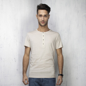 ek2013新款夏装原创t恤男士纯棉修身个性圆领男t单排扣短袖t恤男 白色