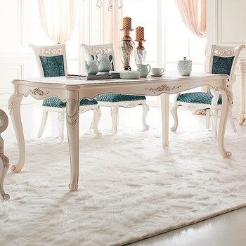 四海家具 卡芬达 欧式长餐桌 田园实木餐台 乡村简约1.