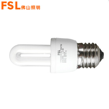 佛山照明 FSL 节能灯管  大螺口 白光 3瓦 5瓦 6瓦 T3-2U-E27  1支装 3W
