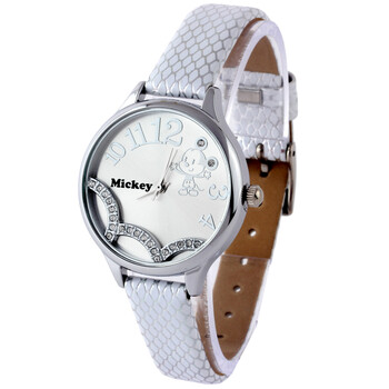 正品迪士尼disney米奇mickey女表 时尚水钻学生手表 个性皮带女士时装