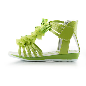 爵士兔2013儿童凉鞋女童夏季韩版单鞋中小童薄纱蝴蝶结公主凉鞋 绿色