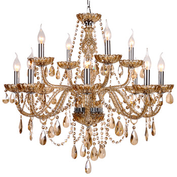 蒙特丽欧式烛台水晶吊灯 k9水晶灯碟吊饰人工打磨烧制灯饰灯具 客厅灯