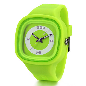 石英表时尚休闲mp3糖果色女生果冻手表创意概念表少女方形腕表 绿色