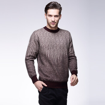 男士休闲貂绒衫 圆领貂绒针织衫 长袖貂绒毛衣 男 9901 红色 180