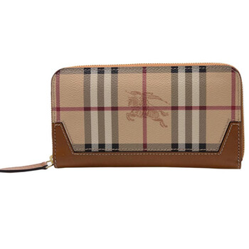 burberry巴宝莉钱包女士啡色pvc长款钱包3855849