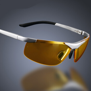 沐沐mumu 偏光夜视镜男款铝镁驾驶镜司机专用高档开车太阳眼镜黄片 银